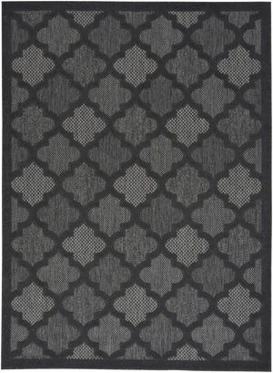 HomeRoots 6' X 9' Charcoal and Gray Area Rug - Stylish Quatrefoil Design for Indoor & Outdoor Durability 522139