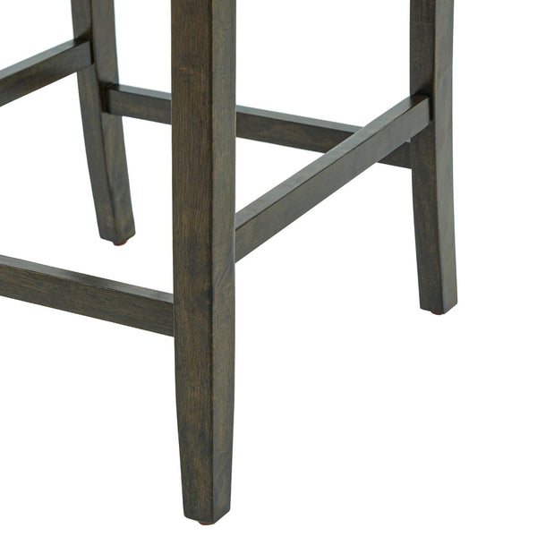 English Elm Counter Height Rubberwood Barstools Set of 2 Upholstered Seats for Kitchen Island Brown N752P377070D