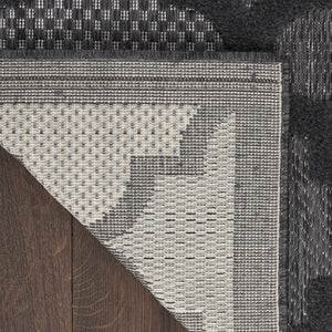Homeroots 8' X 10' Black Geometric Flatweave Area Rug  Polypropylene 522140