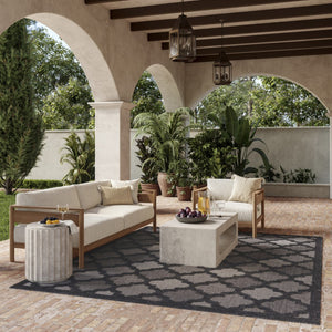 HomeRoots 8' Modern Black Indoor Outdoor Area Rug - Durable, Water-Resistant, Easy to Clean for Any Space 8' X 10' 522140