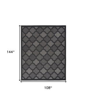 Homeroots 9' X 12' Charcoal And Gray Indoor Outdoor Area Rug  Polypropylene 522141