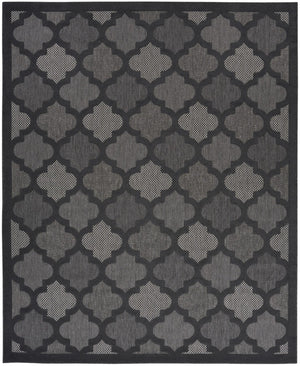 HomeRoots 8' Modern Black Indoor Outdoor Area Rug - Durable, Water-Resistant, Easy to Clean for Any Space 7' X 10' 522142