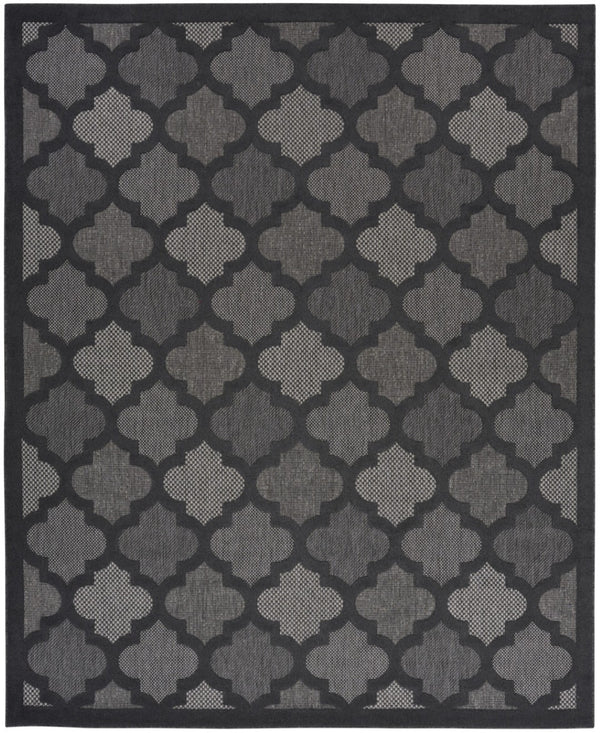 HomeRoots 8' Modern Black Indoor Outdoor Area Rug - Durable, Water-Resistant, Easy to Clean for Any Space 7' X 10' 522142