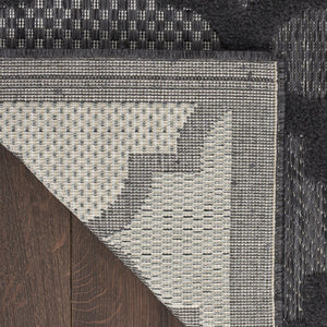 HomeRoots 8' Modern Black Indoor Outdoor Area Rug - Durable, Water-Resistant, Easy to Clean for Any Space 7' X 10' 522142