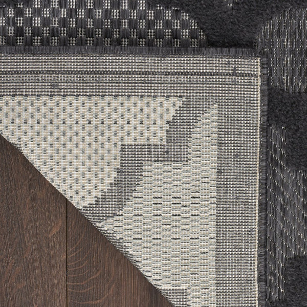 HomeRoots 8' Modern Black Indoor Outdoor Area Rug - Durable, Water-Resistant, Easy to Clean for Any Space 7' X 10' 522142