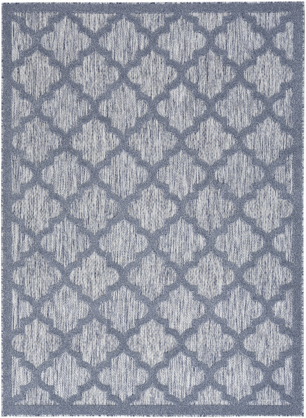 Homeroots 6' X 9' Blue Geometric Flatweave Area Rug  Polypropylene 522143