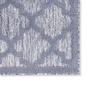 HomeRoots 6' Stylish Blue Geometric Flatweave Area Rug – Durable, Easy Care for Indoor & Outdoor Spaces 6' X 9' 522143