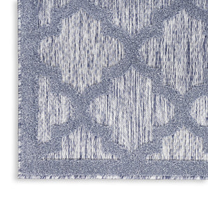 HomeRoots 6' Stylish Blue Geometric Flatweave Area Rug – Durable, Easy Care for Indoor & Outdoor Spaces 6' X 9' 522143