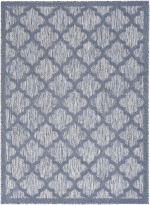HomeRoots 6' Stylish Blue Geometric Flatweave Area Rug – Durable, Easy Care for Indoor & Outdoor Spaces 6' X 9' 522143