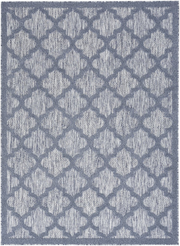 HomeRoots 6' Stylish Blue Geometric Flatweave Area Rug – Durable, Easy Care for Indoor & Outdoor Spaces 6' X 9' 522143