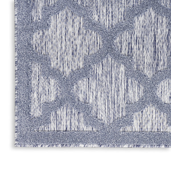HomeRoots 6' Stylish Blue Geometric Flatweave Area Rug – Durable, Easy Care for Indoor & Outdoor Spaces 8' X 10' 522144