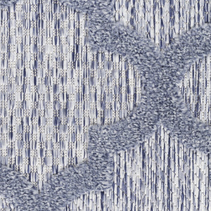 Homeroots 7' X 10' Blue Geometric Flatweave Area Rug  Polypropylene 522145