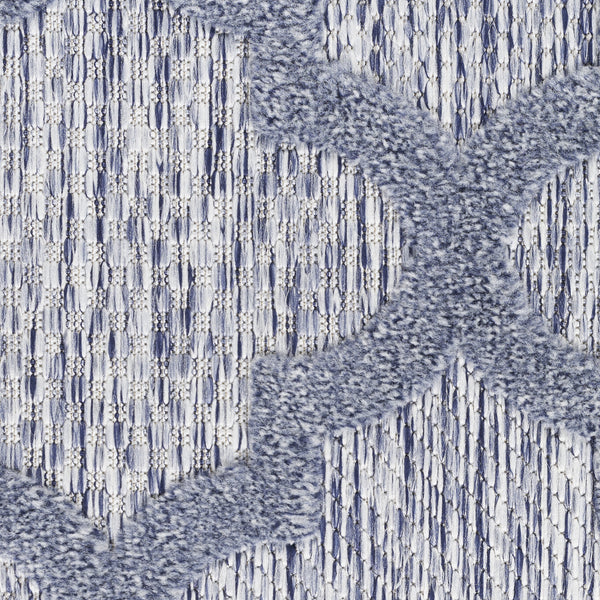 Homeroots 7' X 10' Blue Geometric Flatweave Area Rug  Polypropylene 522145