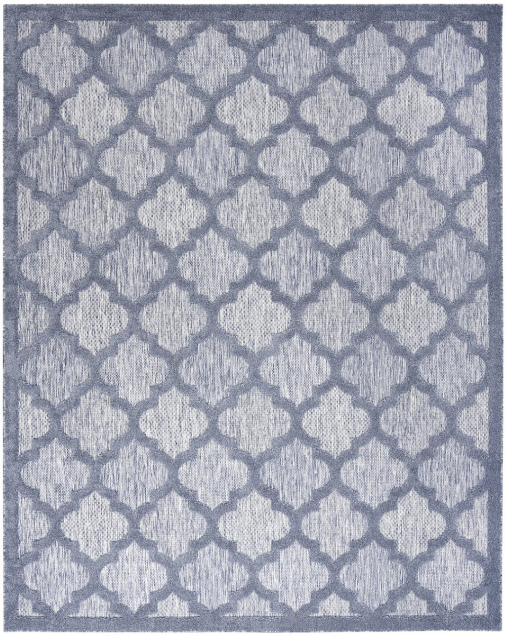 HomeRoots 9' X 12' Denim Blue Area Rug - Durable Indoor/Outdoor Design with Modern Geometric Style for Any Space 522146