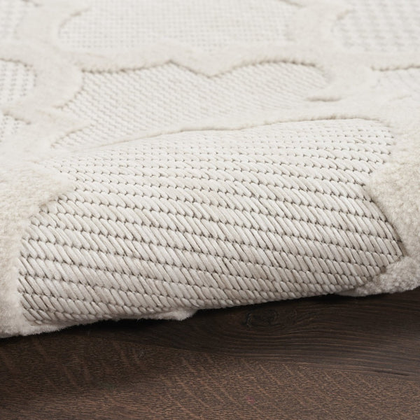 HomeRoots 9' X 12' Ivory And White Indoor/Outdoor Area Rug - Timeless Elegance, Durable, Easy-Clean Design 522147