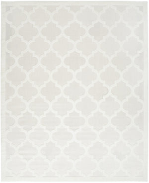 Homeroots 8' X 10' Cream Geometric Flatweave Area Rug  Polypropylene 522148