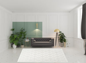 Homeroots 8' X 10' Cream Geometric Flatweave Area Rug  Polypropylene 522148