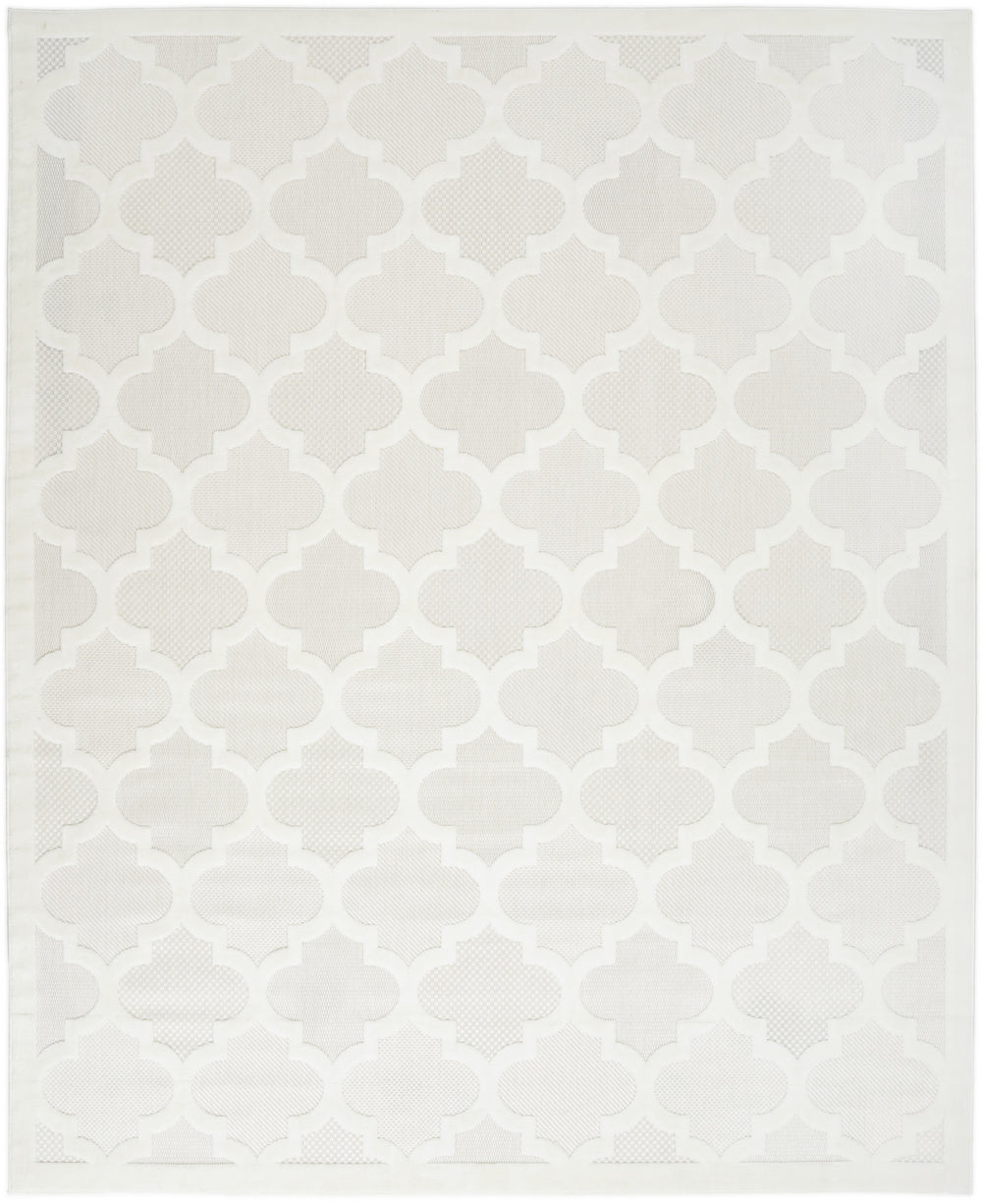 Homeroots 7' X 10' Ivory And White Indoor Outdoor Area Rug  Polypropylene 522149