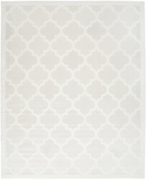 Homeroots 7' X 10' Ivory And White Indoor Outdoor Area Rug  Polypropylene 522149