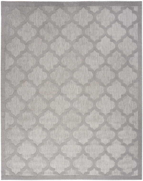 Homeroots 9' X 12' Gray And Silver Indoor Outdoor Area Rug  Polypropylene 522153