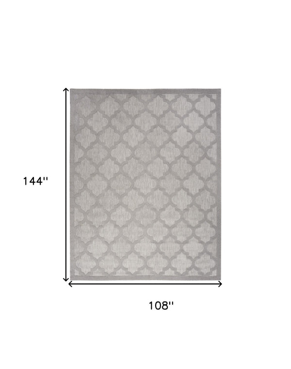 Homeroots 9' X 12' Gray And Silver Indoor Outdoor Area Rug  Polypropylene 522153