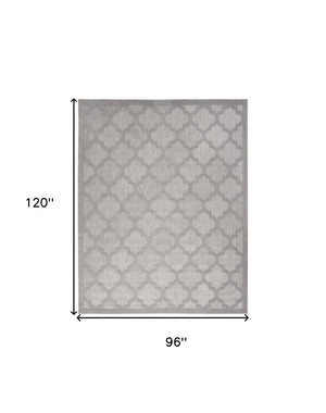 HomeRoots 7' Gray Indoor Outdoor Area Rug - Durable, Weather-Resistant, Easy-Care Design for Versatile Spaces 8' X 10' 522154