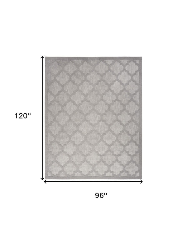 HomeRoots 7' Gray Indoor Outdoor Area Rug - Durable, Weather-Resistant, Easy-Care Design for Versatile Spaces 8' X 10' 522154