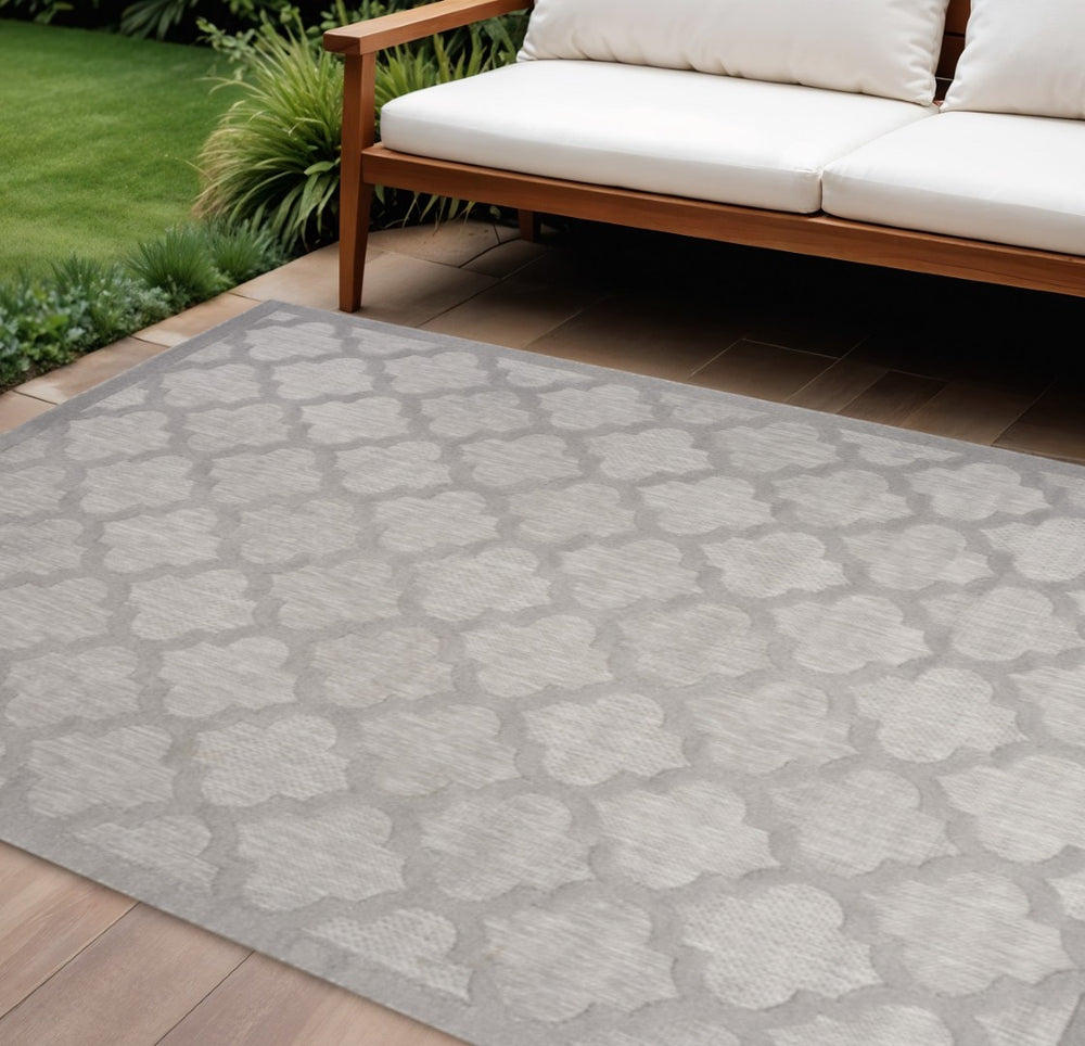HomeRoots 7' Gray Indoor Outdoor Area Rug - Durable, Weather-Resistant, Easy-Care Design for Versatile Spaces 8' X 10' 522154