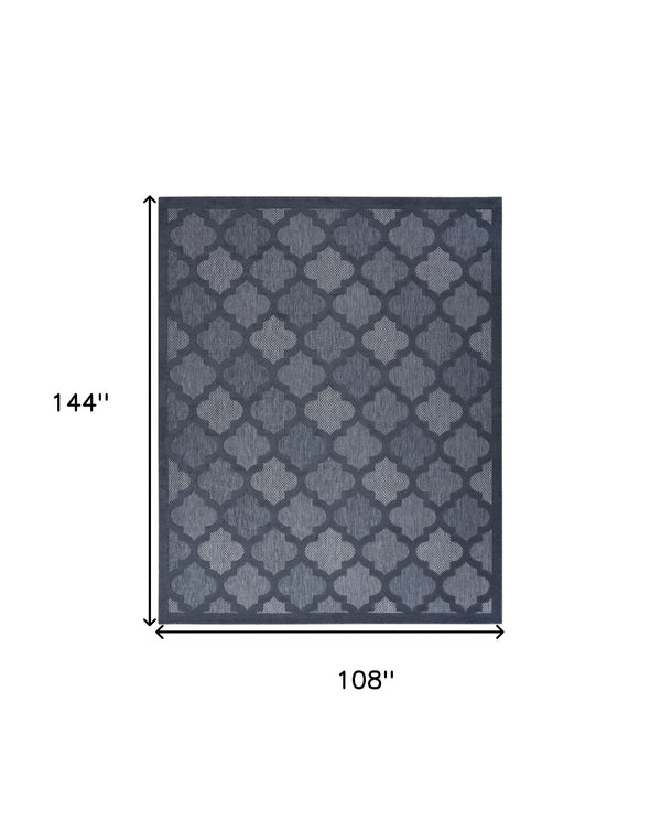 Homeroots 9' X 12' Navy Blue Indoor Outdoor Area Rug  Polypropylene 522155