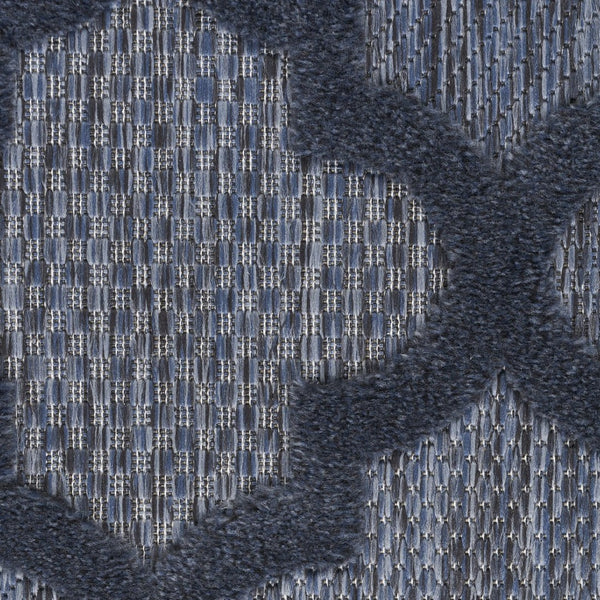 HomeRoots 9' X 12' Navy Blue Indoor Outdoor Area Rug - Durable, Water-Resistant, Versatile Style for Any Space 522155