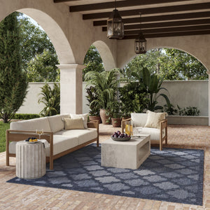 HomeRoots 9' X 12' Navy Blue Indoor Outdoor Area Rug - Durable, Water-Resistant, Versatile Style for Any Space 522155