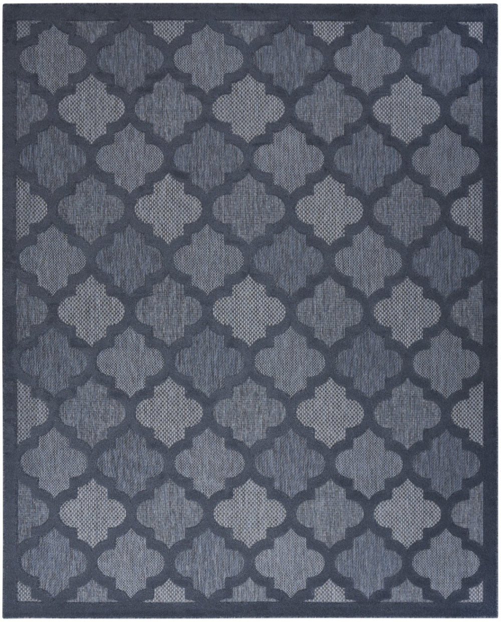 HomeRoots 9' X 12' Navy Blue Indoor Outdoor Area Rug - Durable, Water-Resistant, Versatile Style for Any Space 522155
