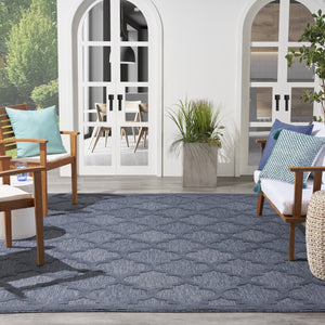 Homeroots 9' X 12' Navy Blue Indoor Outdoor Area Rug  Polypropylene 522155