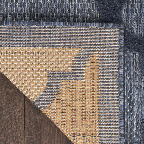 HomeRoots 9' X 12' Navy Blue Indoor Outdoor Area Rug - Durable, Water-Resistant, Versatile Style for Any Space 522155
