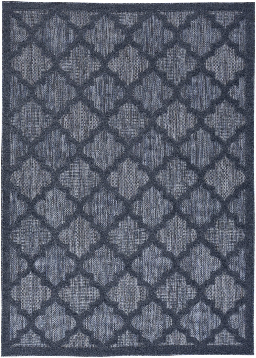 Homeroots 6' X 9' Navy Blue Geometric Flatweave Area Rug  Polypropylene 522157