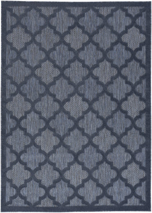 Homeroots 6' X 9' Navy Blue Geometric Flatweave Area Rug  Polypropylene 522157