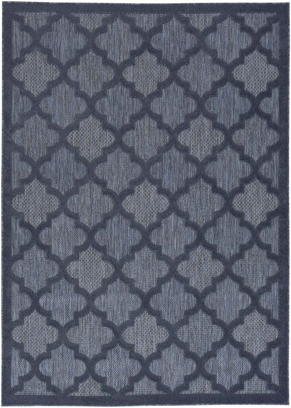 Homeroots 6' X 9' Navy Blue Geometric Flatweave Area Rug  Polypropylene 522157