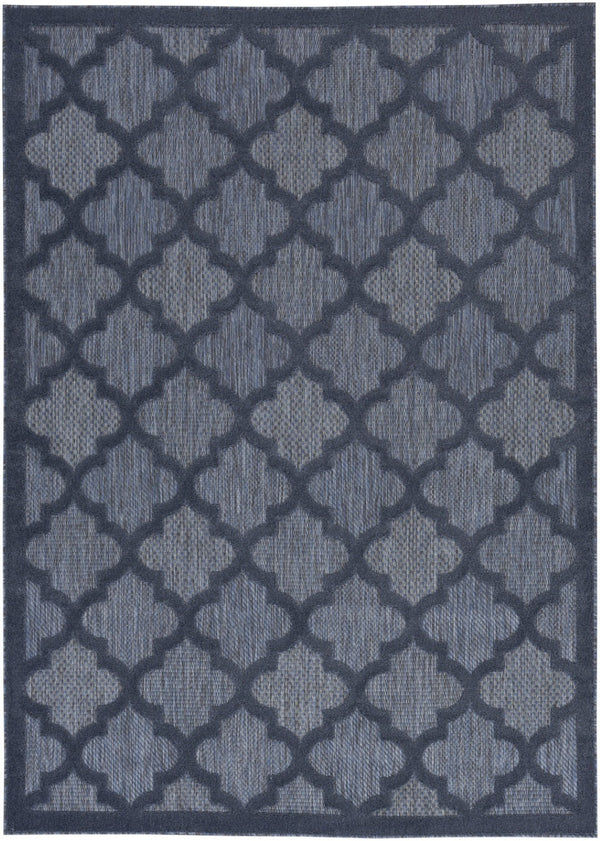HomeRoots 7' Durable Navy Blue Indoor/Outdoor Area Rug - Stylish, Low-Maintenance, Perfect for High-Traffic Spaces 6' X 9' 522157