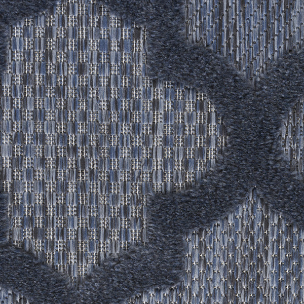 Homeroots 6' X 9' Navy Blue Geometric Flatweave Area Rug  Polypropylene 522157