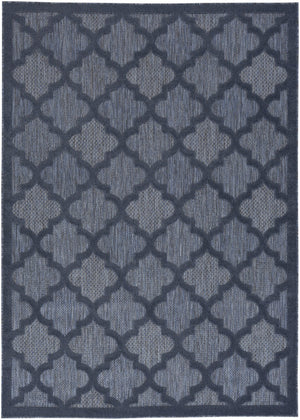 HomeRoots 7' Durable Navy Blue Indoor/Outdoor Area Rug - Stylish, Low-Maintenance, Perfect for High-Traffic Spaces 6' X 9' 522157