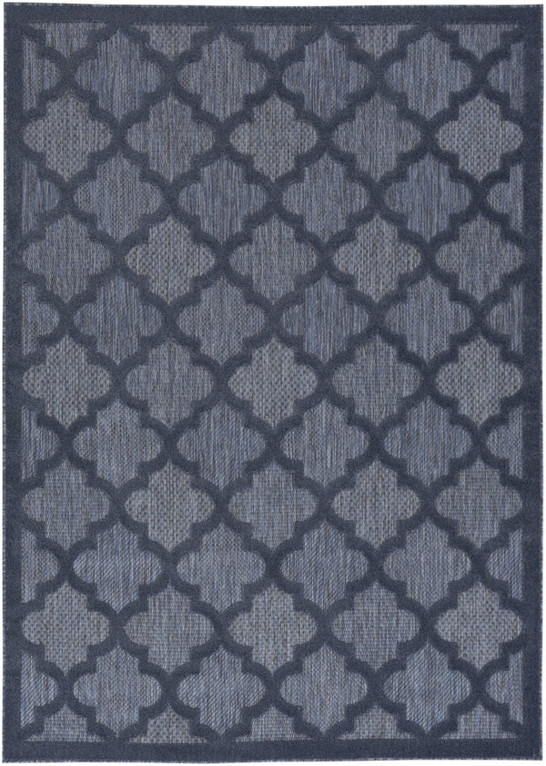 HomeRoots 7' Durable Navy Blue Indoor/Outdoor Area Rug - Stylish, Low-Maintenance, Perfect for High-Traffic Spaces 6' X 9' 522157