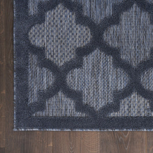 HomeRoots 8' Navy Blue Indoor Outdoor Area Rug - Durable, Water-Resistant, Stylish for Home & Patio Spaces 522158