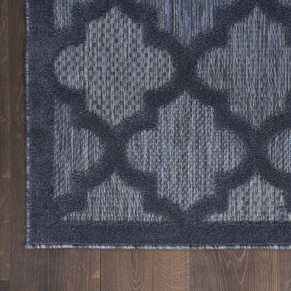 HomeRoots 8' Navy Blue Indoor Outdoor Area Rug - Durable, Water-Resistant, Stylish for Home & Patio Spaces 522158