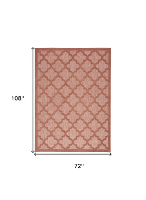 Homeroots 6' X 9' Coral Orange Indoor Outdoor Area Rug  Polypropylene 522160