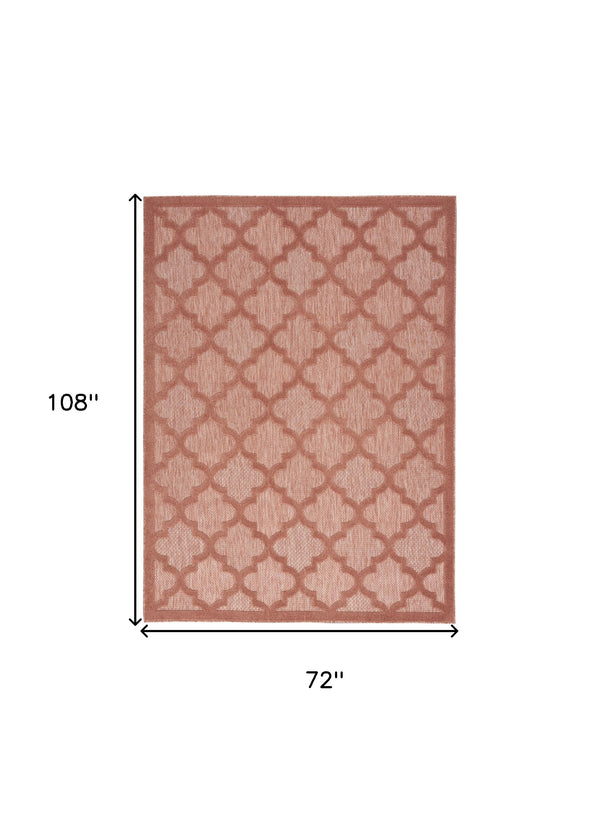 Homeroots 6' X 9' Coral Orange Indoor Outdoor Area Rug  Polypropylene 522160