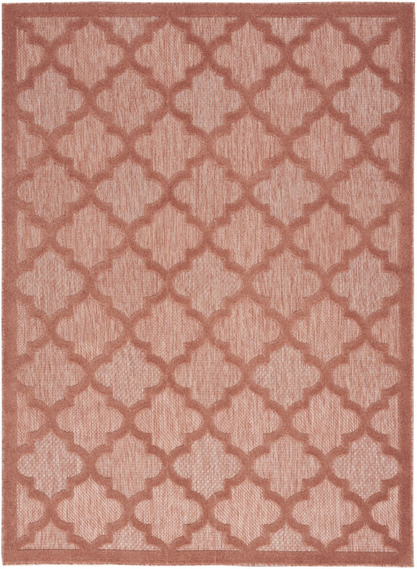HomeRoots 6' Coral Orange Area Rug - Modern Geometric Design for Indoor & Outdoor Spaces, 6' x 9' Versatile Style 522160