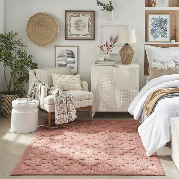 Homeroots 6' X 9' Coral Orange Indoor Outdoor Area Rug  Polypropylene 522160