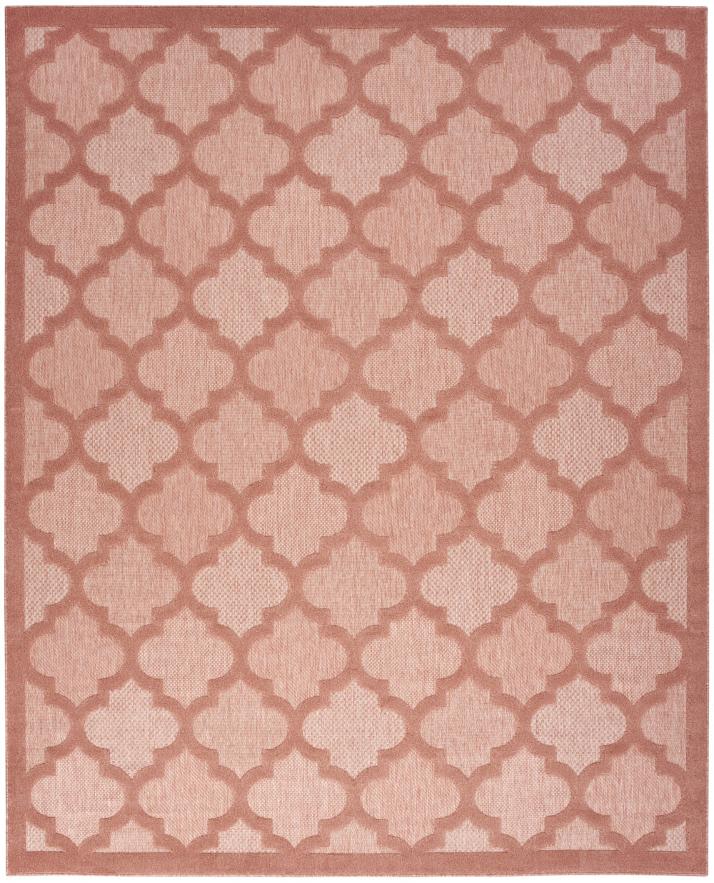Homeroots 9' X 12' Coral Orange Indoor Outdoor Area Rug  Polypropylene 522161