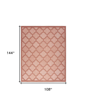 HomeRoots 9' X 12' Orange Area Rug - Vibrant Indoor/Outdoor Design, Water-Resistant, Modern Geometric Style! 522161