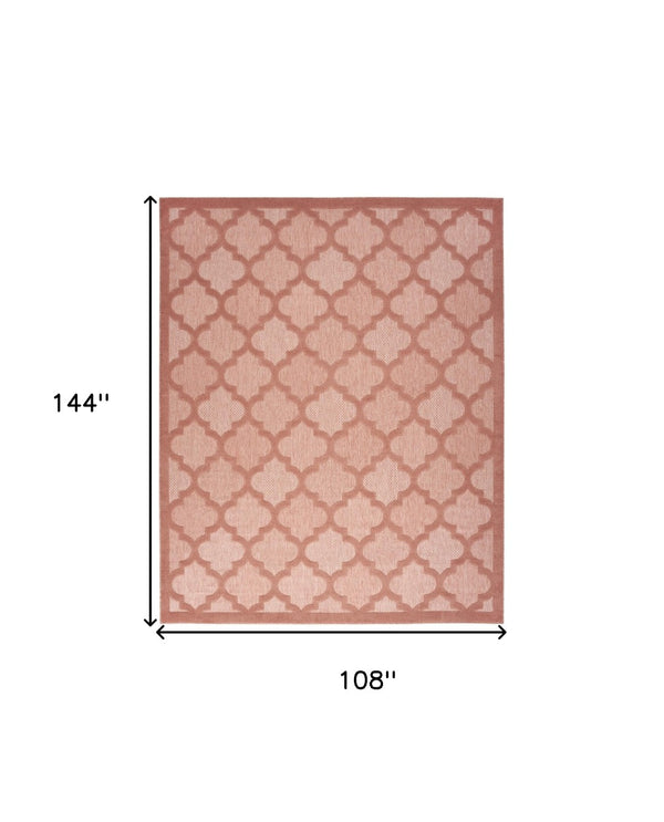 HomeRoots 9' X 12' Orange Area Rug - Vibrant Indoor/Outdoor Design, Water-Resistant, Modern Geometric Style! 522161
